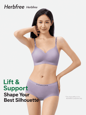 طقم Lingerie سلس مريح بدعم W-Shape مانع للترهل مع سروال داخلي ناعم وتصميم بدون خياطة