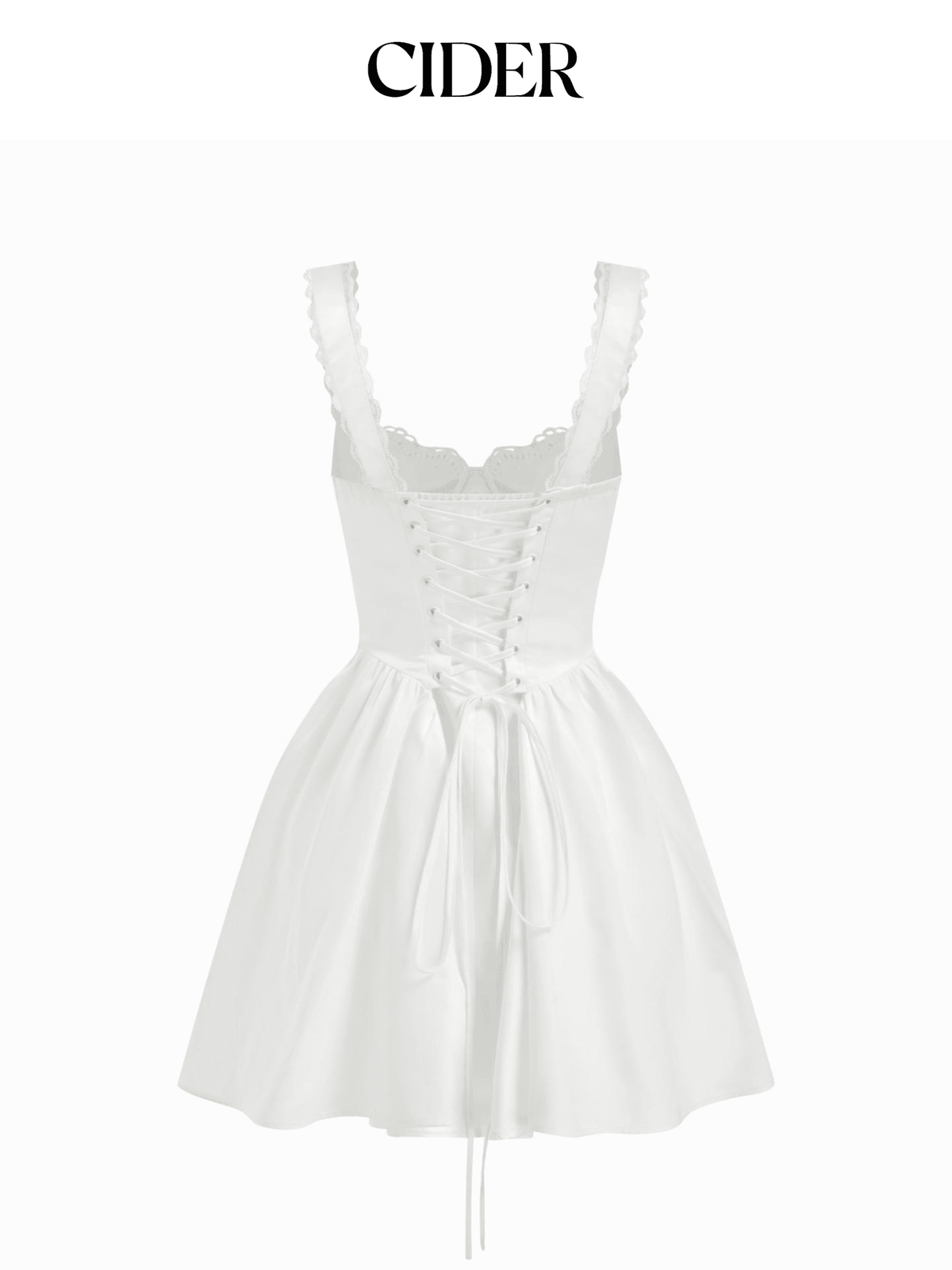 Ivory Corset Mini Dress - Sweetheart Neckline