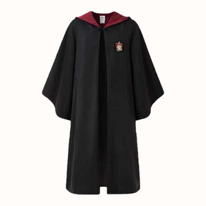 Black wizard school robe costume with a contrast collar