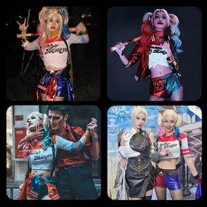 Metallic red costume jacket from the Harley Quinn style women's costume set