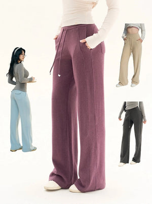 Fleece lined sweatpants in grape purple with colour variant swatches