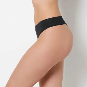سروال Panties بنمط Thong ناعم ومريح بدون خياطة بلون زهري أنيق