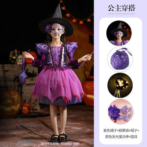 Purple witch costume bundle option for girls, product image