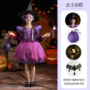 Purple starry witch costume dress, listing photo