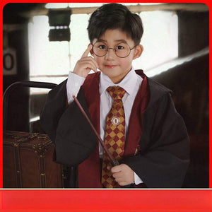 Kids wizard robe costume, black Halloween dress-up robe