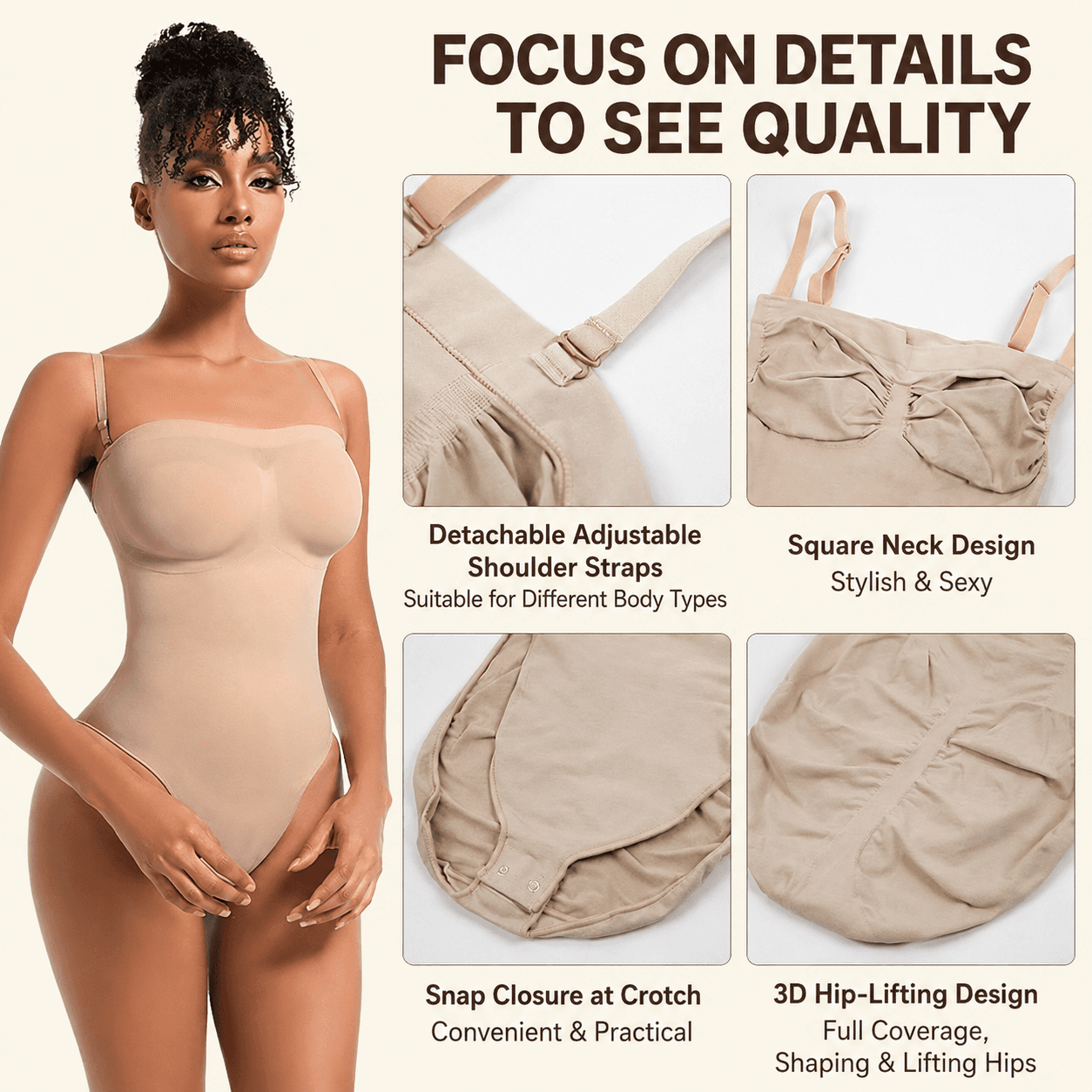 Shapewear Bodysuit مرن لنحت وتنسيق الجسم بدون خياطة