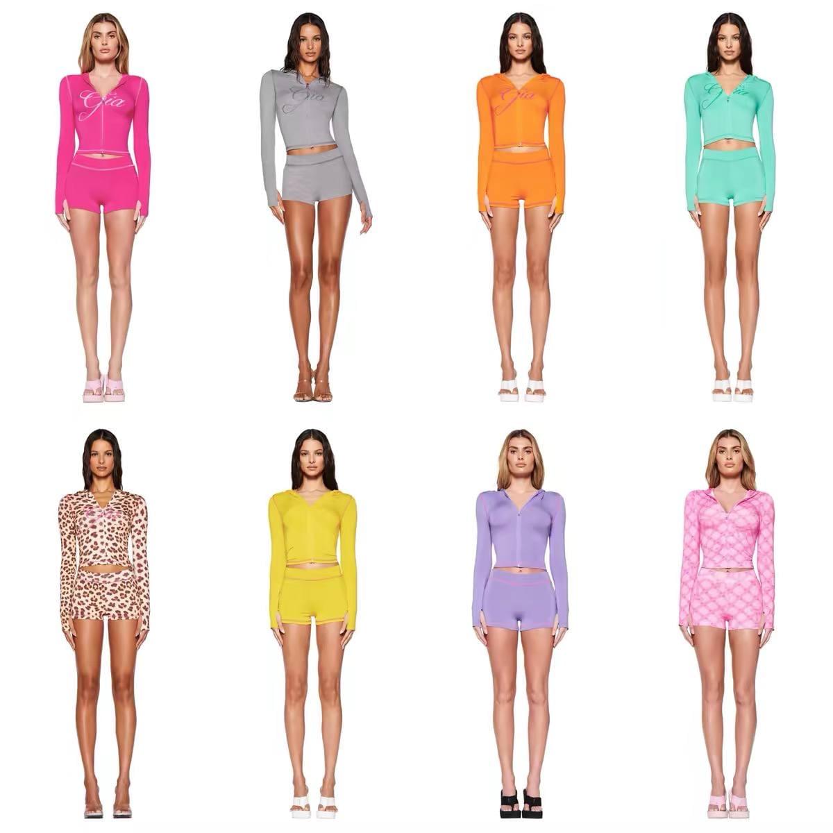 طقم Loungewear مريح قطعتين جاكيت هودي وشورت