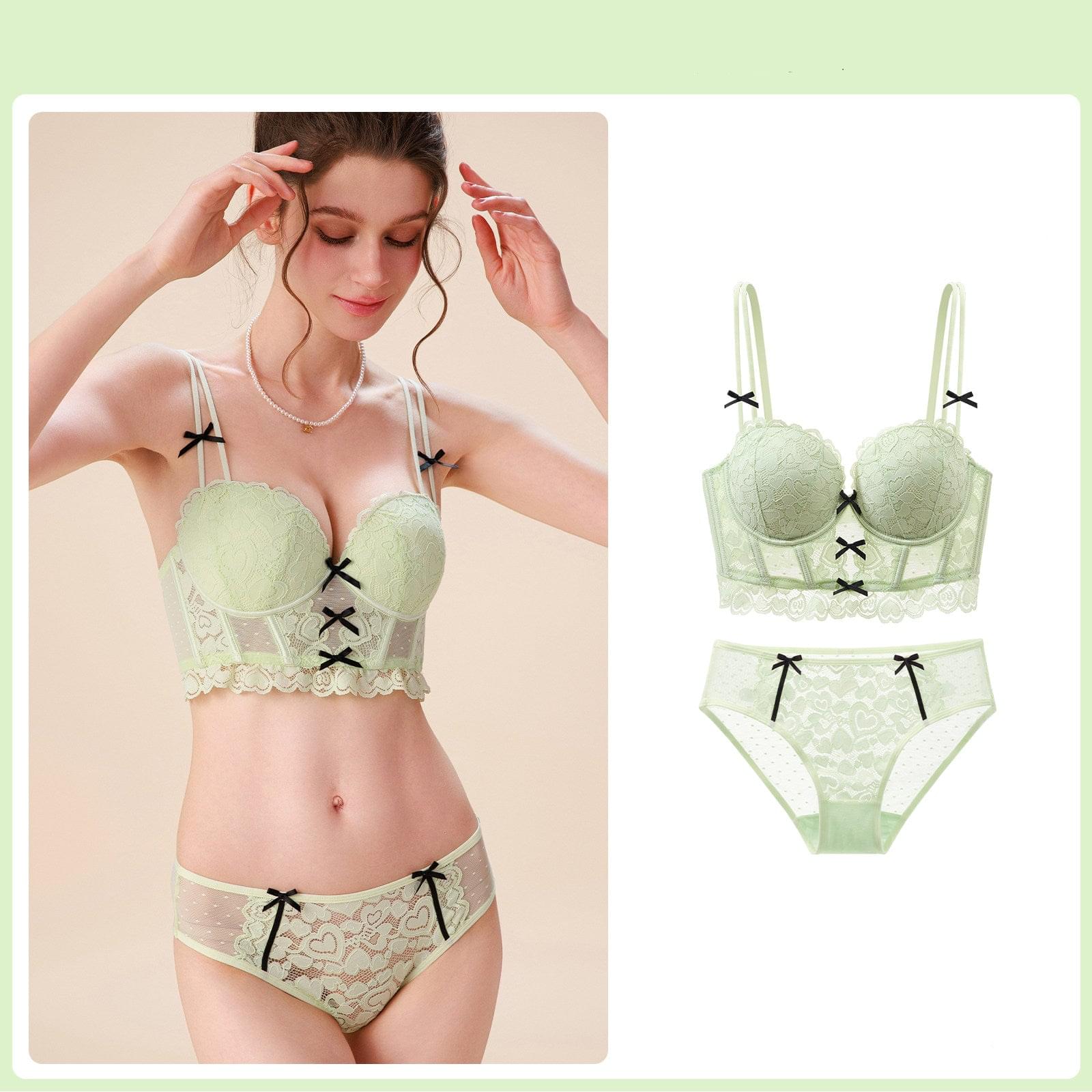 طقم Lingerie دانتيل مطرز بتصميم كؤوس 3D ناعمة