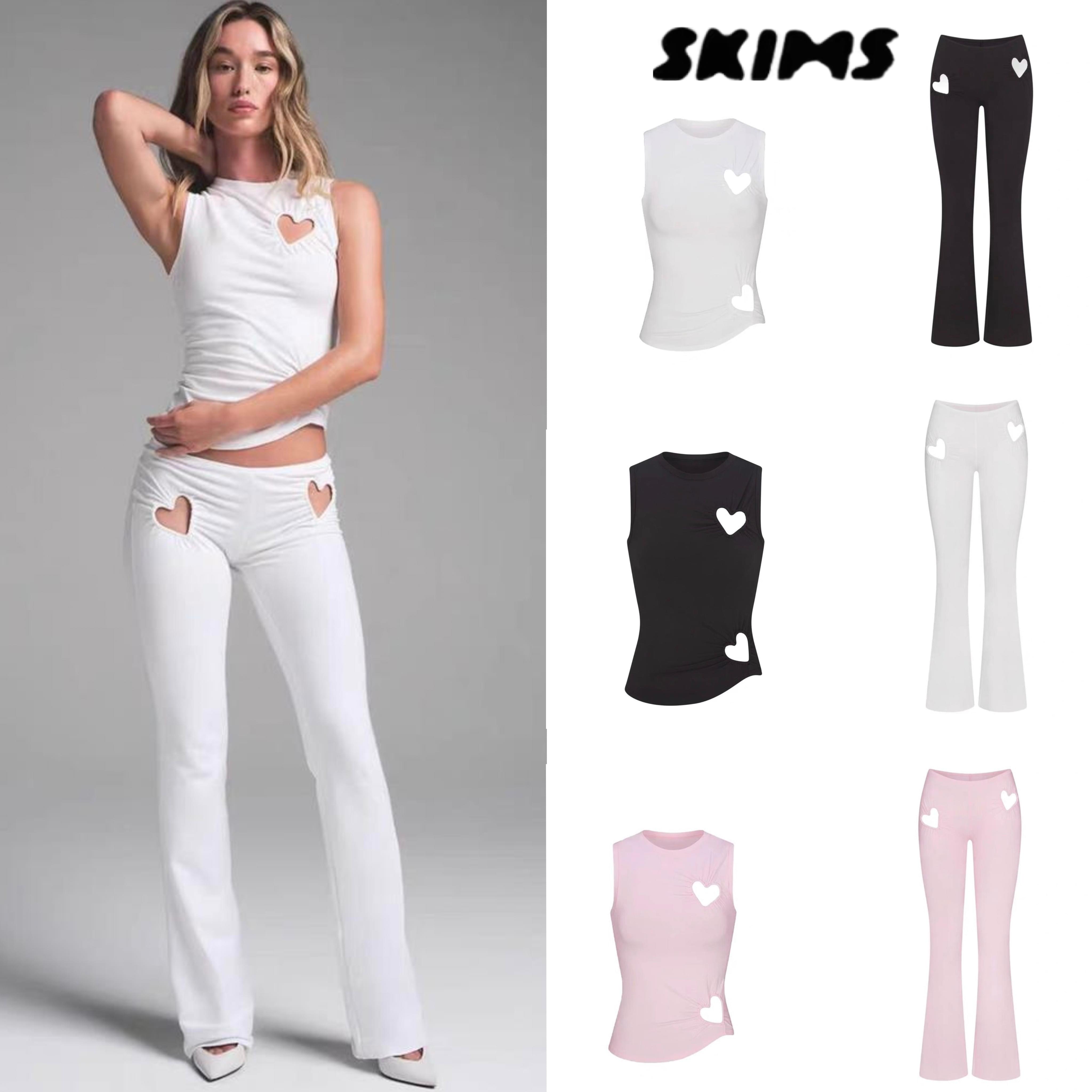 طقم Loungewear ناعم قطعتين بتصميم قلوب مفرغة وجذابة
