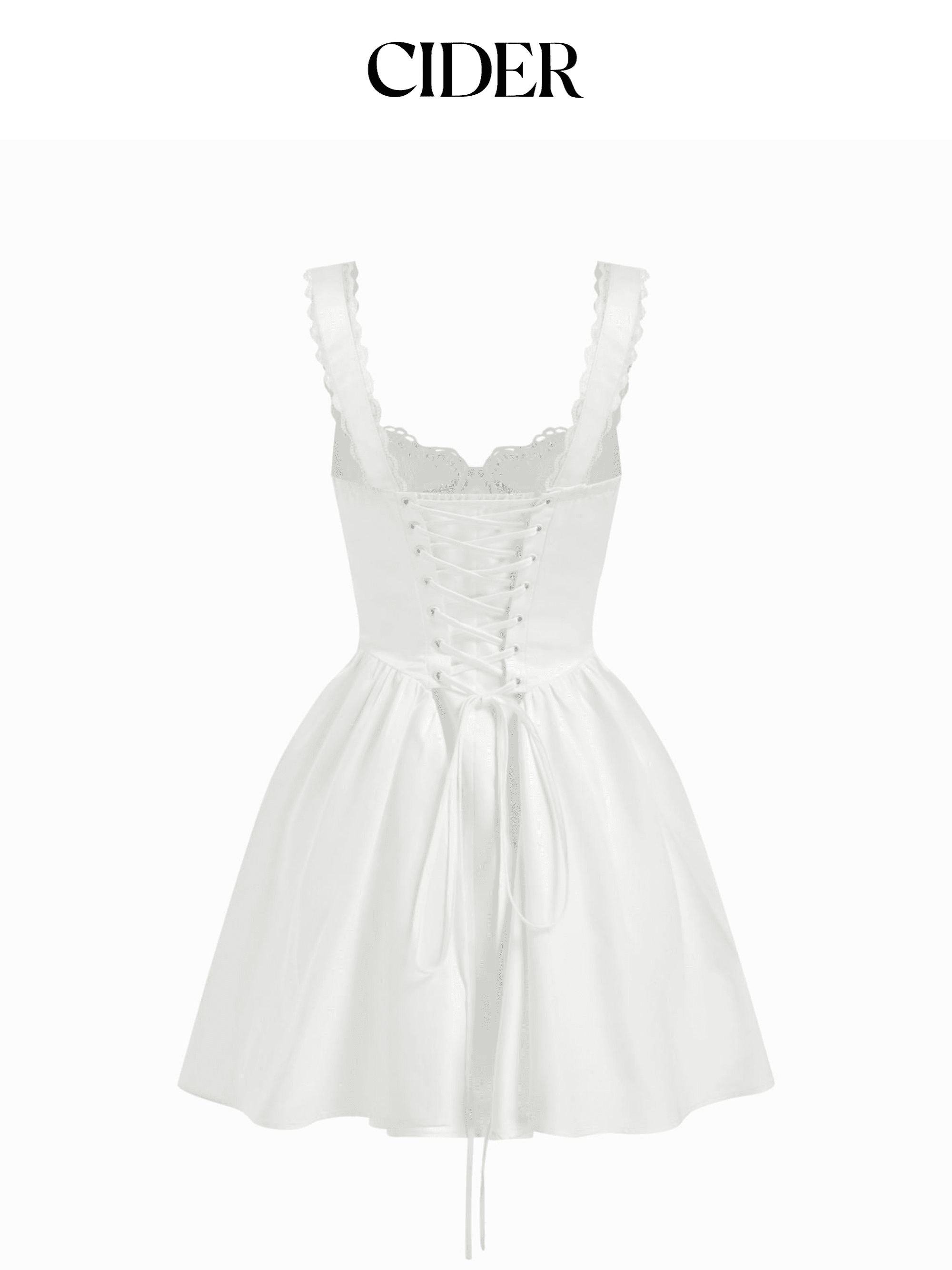 فستان سايدر كورسيه ميني CIDER Mini Corset Dress | فستان ميني بفتحة صدر قلب ودانتيل ناعم ينحت الخصر