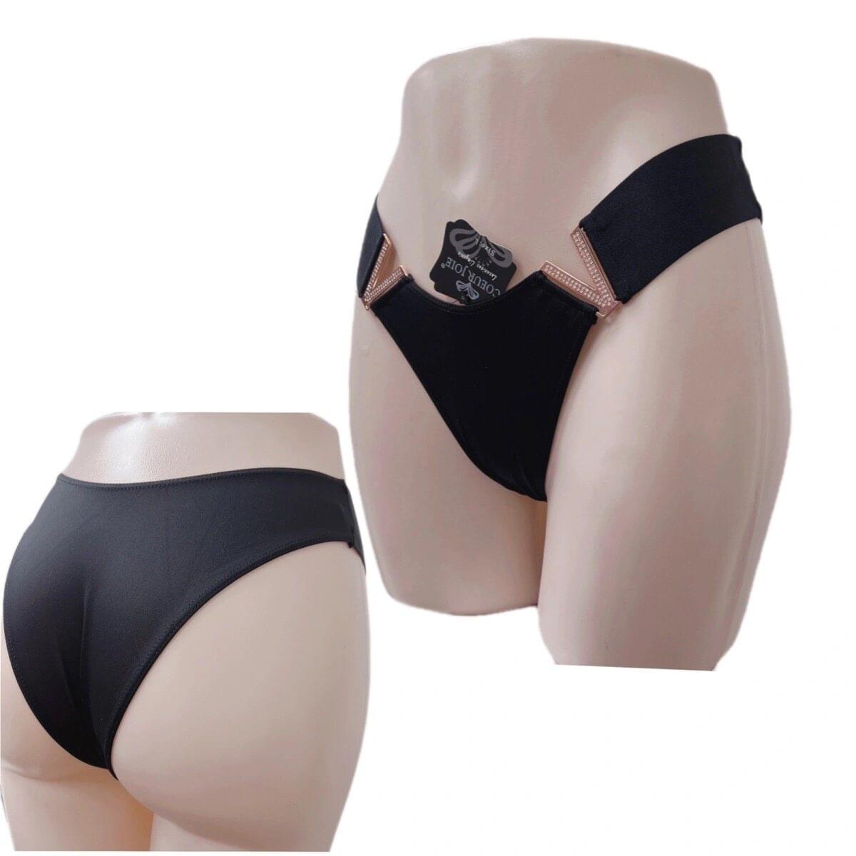 Panties فاخرة بإكسسوار V مرصع بالكريستال اللامع