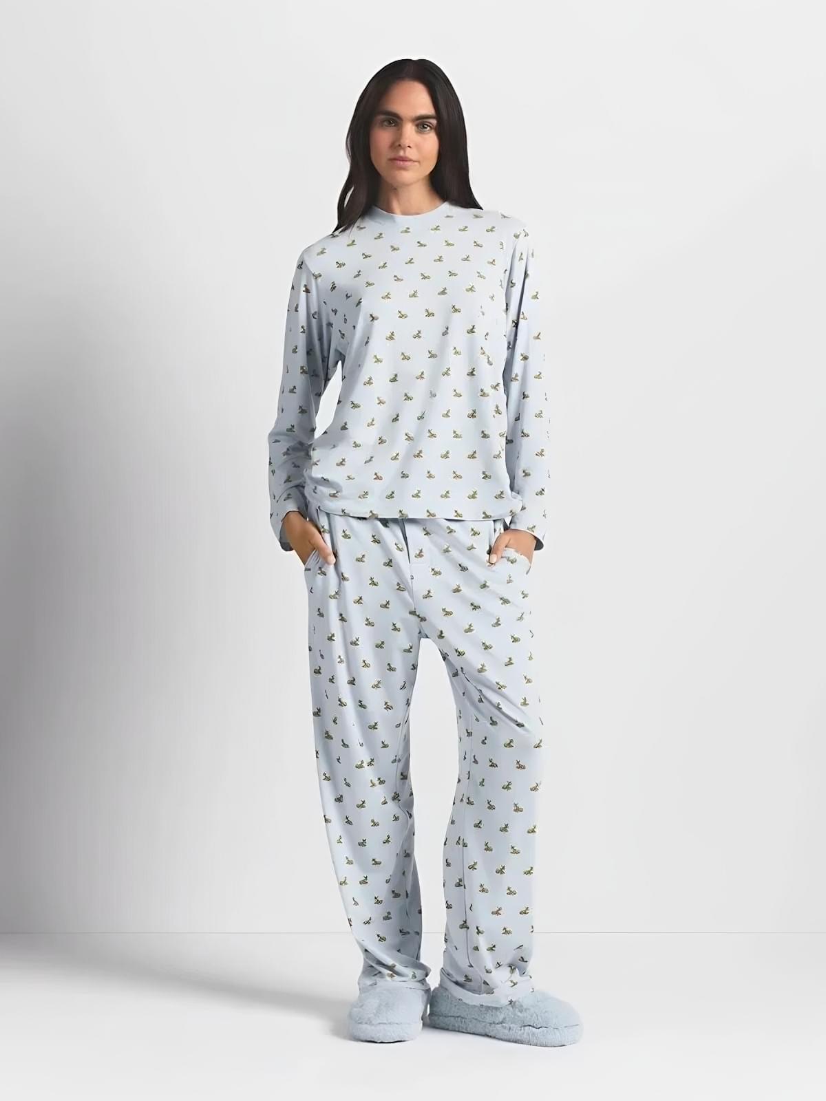 طقم Loungewear قطني ناعم بنقوش لطيفة