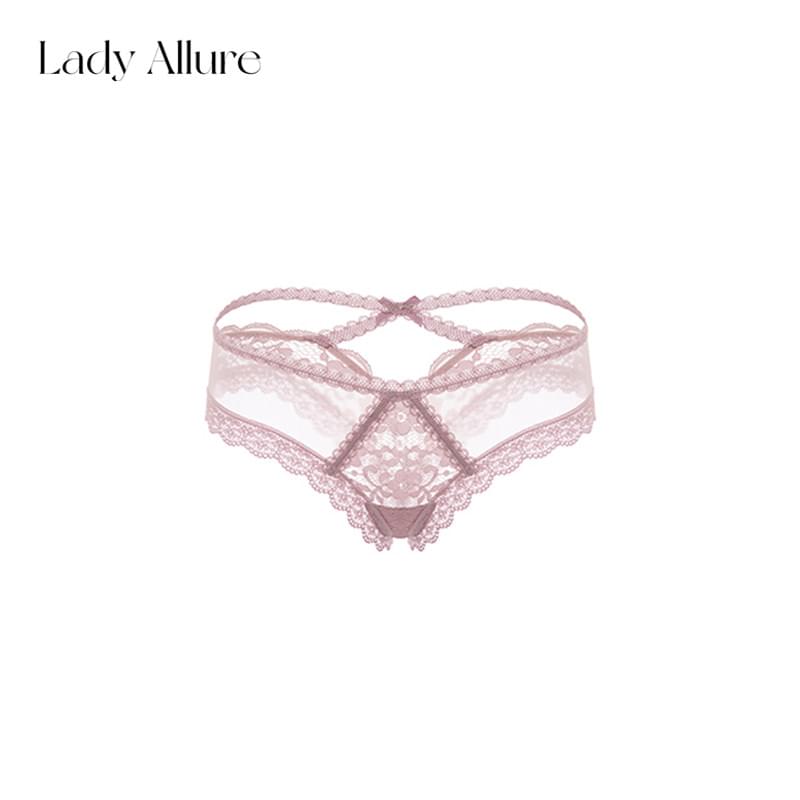 Panties دانتيل راقي بتصميم سيور متقاطعة من الخلف