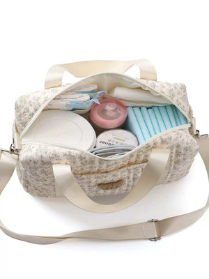 New floral bear large-capacity travel bag, tote bag, handbag, mommy bag, maternity waiting single shoulder bag, storage bag, women's bag