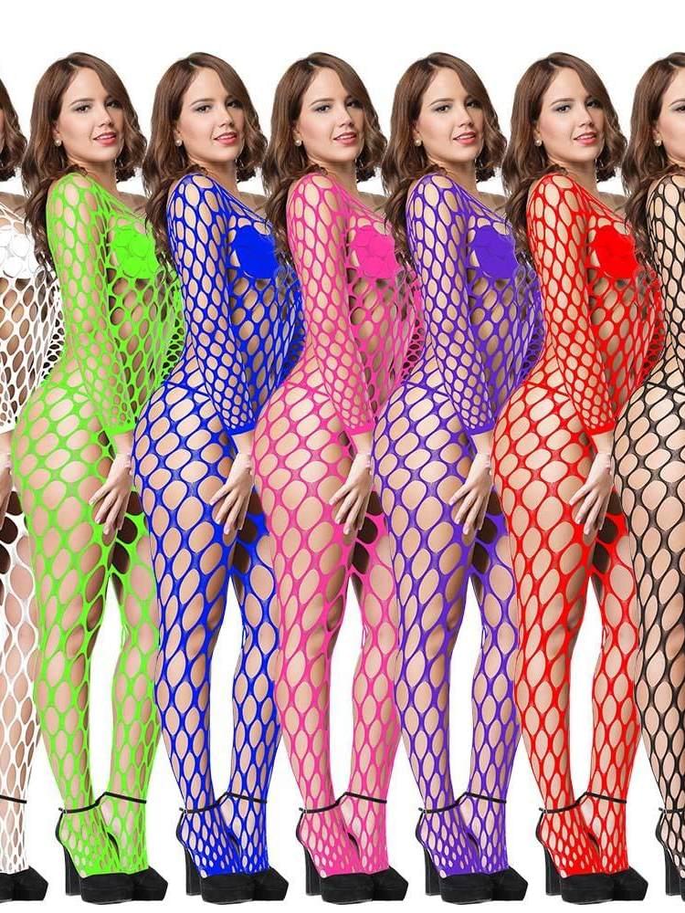 Lingerie شبكي كامل للجسم بتصميم جريء وألوان متعددة